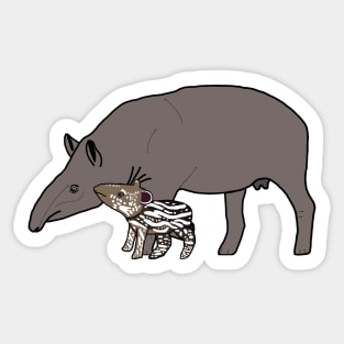 Lowland Tapir Family Sticker